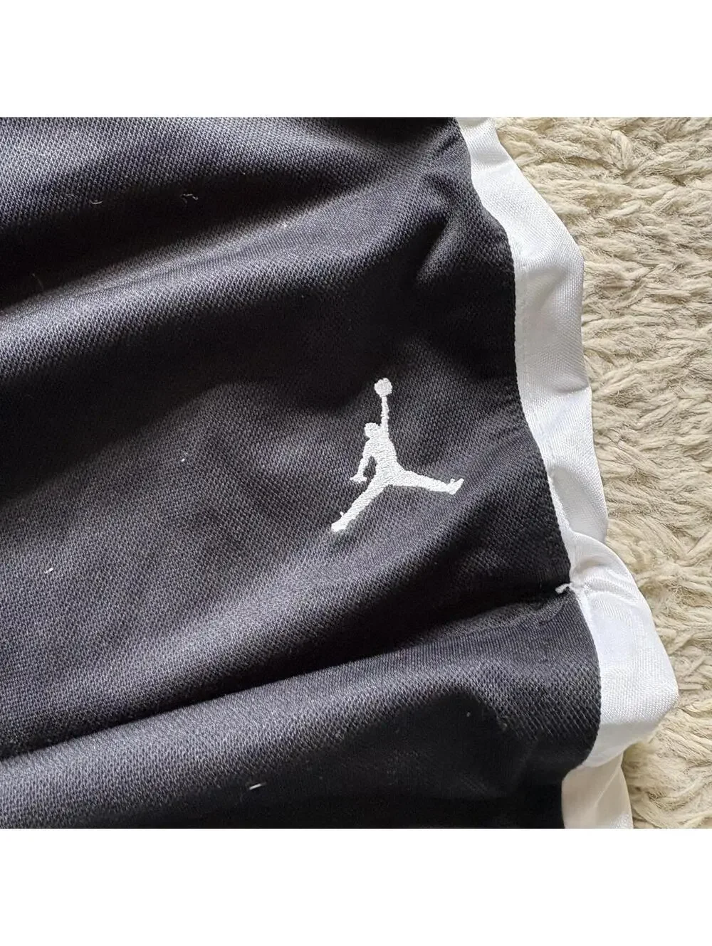 Fire Air Jordan black wide leg sweatpants with white side stripes